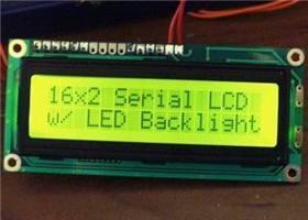 16x2 Serial Enabled LCD - Black on Green (Backlight)